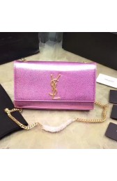 Medium Monogram Saint Laurent Tassel Satchel in Pink Metallic Leather 354021 VS00610