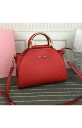 Miu Miu Calf Leather Top Handle Bag Red M6900 VS00527