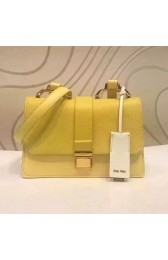 Miu Miu Goat Leather Shoulder Bag Yellow 5BH609 VS00686