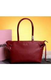 miu miu Grainy Leather Tote Bag 86333 Red VS09419