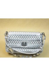 miu miu Matelasse Lambskin Leather Shoulder Bag RT0233 Silver VS01495