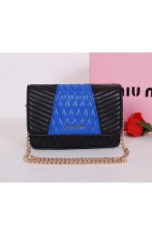 miu miu Matelasse Leather Flap Shoulder Bag BL6557 Blue VS02064