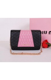 miu miu Matelasse Leather Flap Shoulder Bag BL6557 Pink VS08590