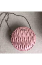 Miu Miu Matelasse Nappa Leather Round Little Bag Pink 5BH031 VS07992