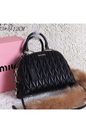 miu miu Matelasse Nappa Leather Top-handle Bag M1020 Black VS07338