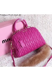 miu miu Matelasse Nappa Leather Top-handle Bag M1020 Rose VS08485