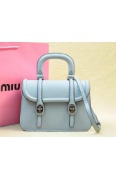 miu miu Original Leather Tote Bag RN1068 Light Blue VS01474