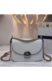 Prada Arcade Calf Leather Shoulder Bag White 1BD030 VS03560