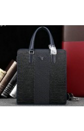 PRADA Calfskin Leather Business Tote Bag 51083 Black VS08652