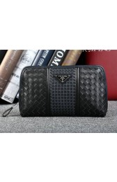 Prada Calfskin Leather Clutch P50792 Black VS04795