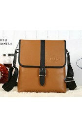 Prada Calfskin Leather Messenger Bag P88091 Wheat VS03013