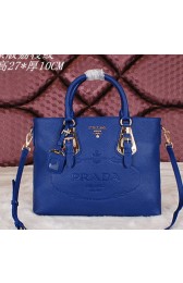 Prada Calfskin Leather Tote Bag BN2645 Blue VS03799