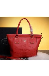 Prada Calfskin Leather Tote Bag BN3814 Red VS08093