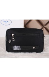 Prada Canvas & Leather Clutch P3848 Black VS04469