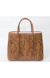 Prada Croco Leather Tote Bag BN2820 Wheat VS07940
