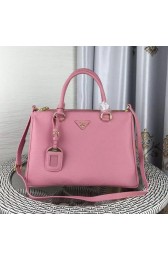 Prada Double Tote Bag Litchi Leather 1BG007 Pink VS03996