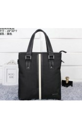 Prada Fabric & Leather Tote Bag P08972 Black VS00731