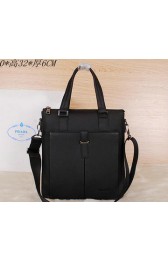 PRADA Grained Leather Business Tote Bag 80764 Black VS01377