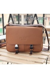 Prada Grainy Calf Leather Messenger Bag VA0768 Wheat VS07481