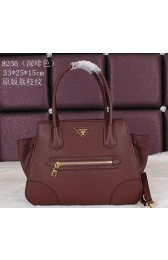 PRADA Grainy Calfskin Leather Tote Bag BN8256 Brown VS04776