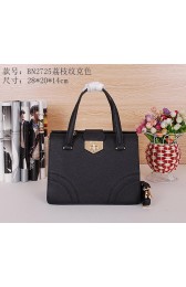 Prada Grainy Leather Top Handle Bag BN2725 Black VS08672