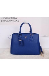 Prada Grainy Leather Tote Bag BN2579 Blue VS08212