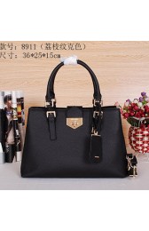 Prada Grainy Leather Tote Bag BN8911 Black VS07070