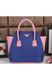 Prada Grainy Leather Tote Bags BN2753 Blue VS00172