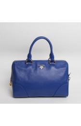 Prada Import Original Calfskin Leather Two Handle Bag BN0822 in Blue XZ VS08712