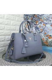 Prada Litchi Leather Double Tote Bag Light Grey BN2970 VS01033