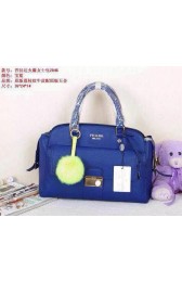 Prada Litchi Leather Tote Bag BN2846 Royal VS06403