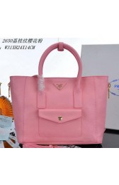 Prada Litchi Leather Tote Bag PBN2650 Pink VS05766