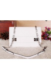 Prada Lux Calf Leather Flap Bag BT0992 White VS07634