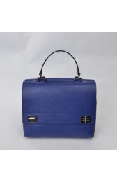 Prada Lux Double Satchel Bag BN2790 in Blue Original Saffiano Leather XZ VS09022