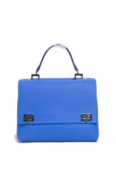Prada Lux Double Satchel Bag BN2796 in Blue Original Clemence Leather XZ VS04132