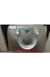 Prada Mingdu 2274 Saffiano Leather Handbag in Silver VS03673
