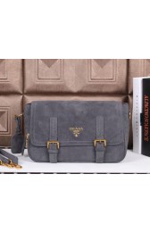 Prada Nubuck Leather Messenger Bag BN0861 Grey VS03248