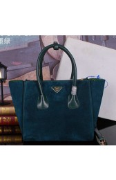 Prada Nubuck Leather Tote Bag BN2619 Dark Green VS04259