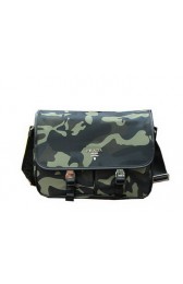 Prada Nylon Fabric Messenger Bag VA0768 Green VS00344
