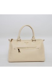 Prada Original Calfskin Leather Top Handle Bag BL0805 in Beige XZ VS03321