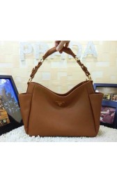 Prada Original Calfskin Leather Tote BN2438 in Brown Fug VS09746
