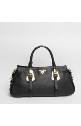 Prada Original Clemence Leather Top Handle Bag BN1903 in Black XZ VS08971