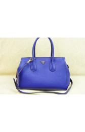 Prada Original Grainy Calf Leather Tote Bag BN2769 Blue VS05057