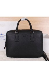 Prada Original Grainy Leather Briefcase P0798 Black VS07894