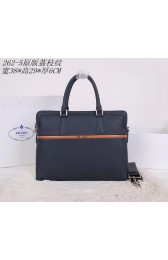 Prada Original Grainy Leather Briefcase P2625 Blue VS01405