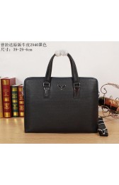 Prada Original Leather Briefcase P2940 Black VS03742