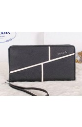 Prada Original Saffiano Leather Clutch P2650 Black VS09789
