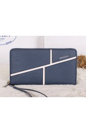 Prada Original Saffiano Leather Clutch P2650 Blue VS01850