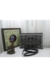 Prada Original Studs Calfskin Leather Shoulder Bag 826 in Black JJ VS03983