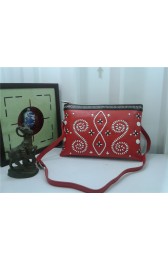 Prada Original Weave Calfskin Leather Shoulder Bag 825 in Red JJ VS05328